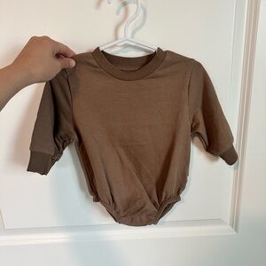 Everyday Brown Long-Sleeve Baby One-Piece Bodysuit